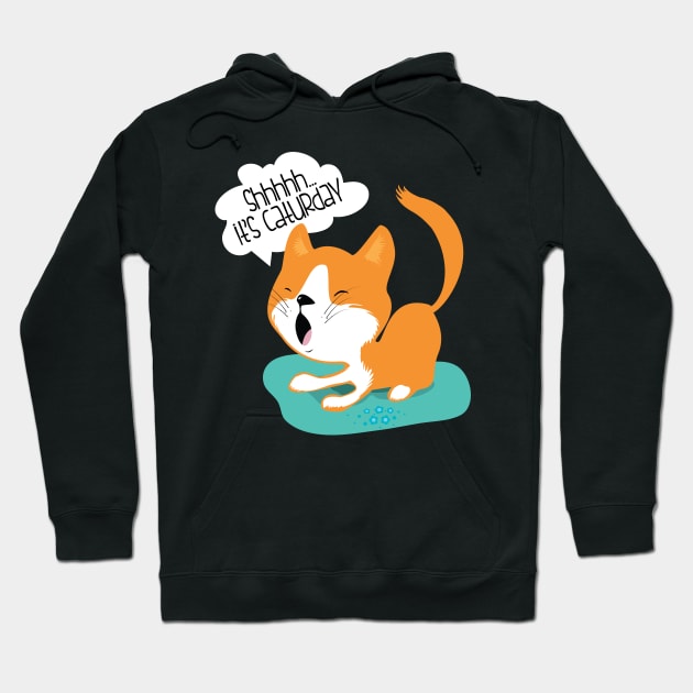 Shhh It's Caturday funny cute cat kitten feline nap t-shirt Hoodie by e2productions